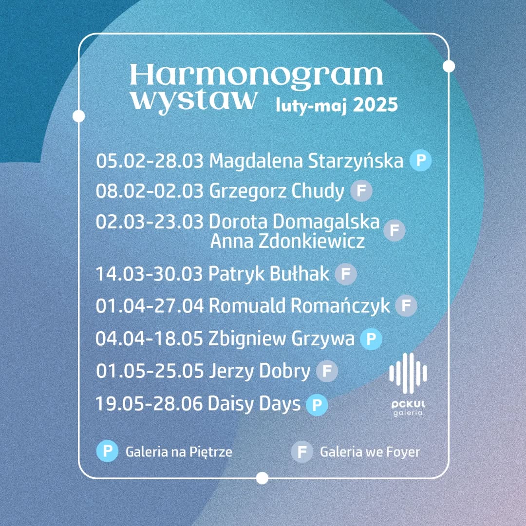 harmonogram nadchodzących wystaw